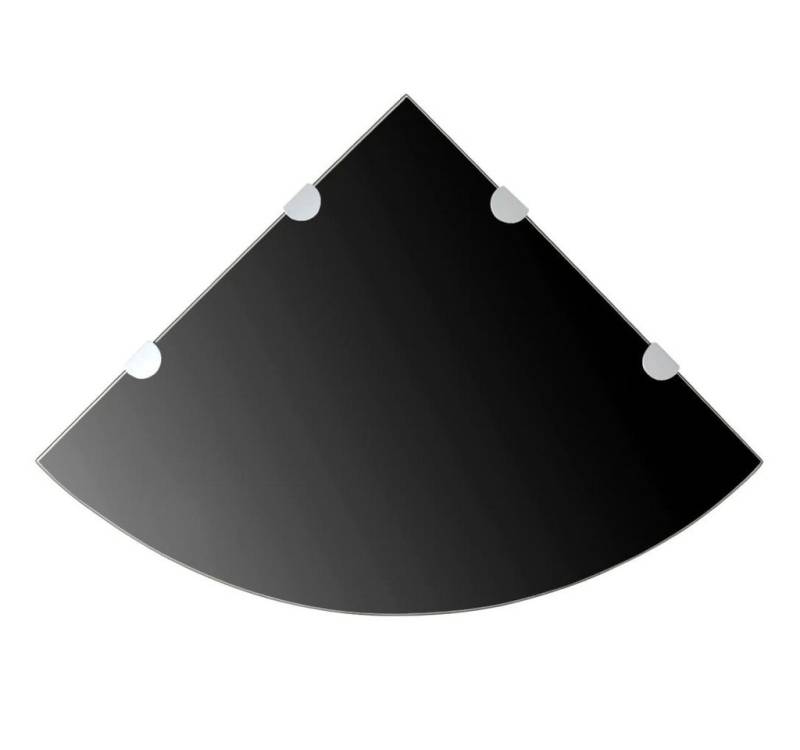 vidaXL Badregal Eckregale Wandregal 2 Stk Verchromte Halterungen Glas Schwarz 45x45cm von vidaXL