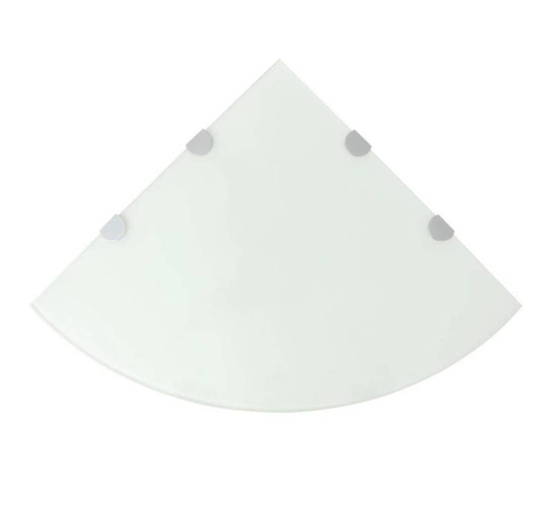 vidaXL Badregal Eckregale Wandregal 2 Stk mit verchromten Halterungen Glas Weiß 45x45c von vidaXL