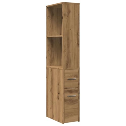 vidaXL Badschrank, Badezimmerschrank Schmal mit Rollen, Nischenschrank Rollschrank für Badezimmer, Badmöbel Hochschrank Nischenregal, Artisan-Eiche Holzwerkstoff vidaXL Badschrank, Badezimmerschrank Schmal mit Rollen, Nischenschrank Rollschrank für Badezimmer, Badmöbel Hochschrank Nischenregal, Artisan-Eiche Holzwerkstoff von vidaXL