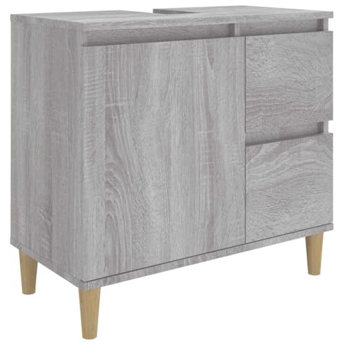 vidaXL Badschrank, Schrank für Badezimmer, Badezimmerschrank mit viel Stauraum, Waschbeckenunterschrank Badezimmer Schrank, Grau Sonoma Holzwerkstoff vidaXL Badschrank, Schrank für Badezimmer, Badezimmerschrank mit viel Stauraum, Waschbeckenunterschrank Badezimmer Schrank, Grau Sonoma Holzwerkstoff von vidaXL