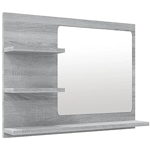 vidaXL Badspiegel Grau Sonoma 60x10,5x45 cm Holzwerkstoff von vidaXL