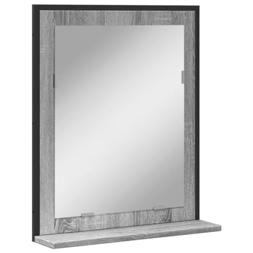 vidaXL Badspiegel mit Ablage Grau Sonoma 50x12x60 cm Holzwerkstoff von vidaXL