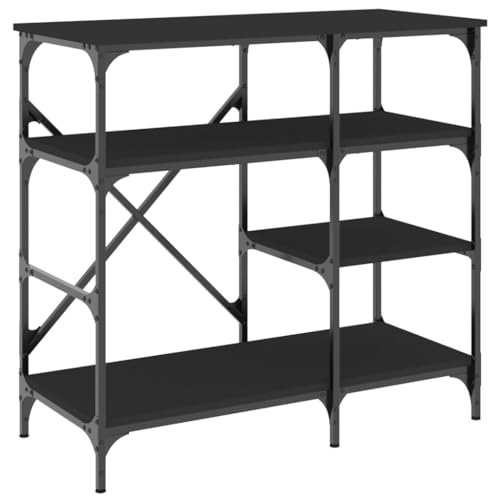 vidaXL Bäckerregal, Küchenregal mit viel Stauraum, Standregal Regal Küche mit verstellbaren Füßen, Mikrowellenregal Gewürzregal, Schwarz Holzwerkstoff Metall vidaXL Bäckerregal, Küchenregal mit viel Stauraum, Standregal Regal Küche mit verstellbaren Füßen, Mikrowellenregal Gewürzregal, Schwarz Holzwerkstoff Metall von vidaXL