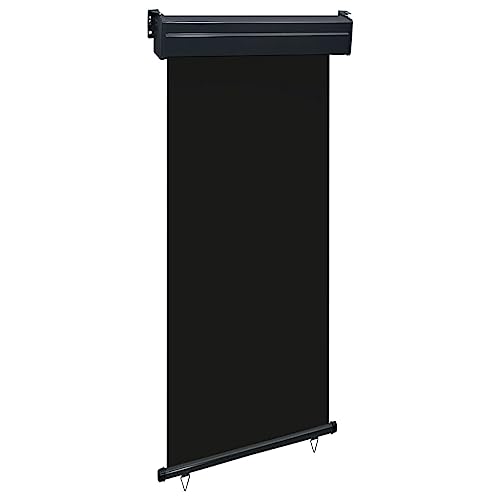 vidaXL Balkon Seitenmarkise Senkrechtmarkise Sonnenschutz Sichtschutz Windschutz Markise Außenrollo Balkonrollo Beschattung 105x250cm Schwarz von vidaXL