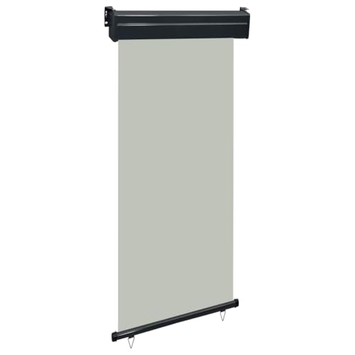 vidaXL Balkon Seitenmarkise Senkrechtmarkise Sonnenschutz Sichtschutz Windschutz Markise Außenrollo Balkonrollo Beschattung 105x250cm Grau von vidaXL