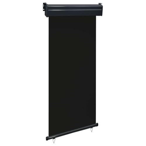 vidaXL Balkon Seitenmarkise Senkrechtmarkise Sonnenschutz Sichtschutz Windschutz Markise Außenrollo Balkonrollo Beschattung 105x250cm Schwarz von vidaXL