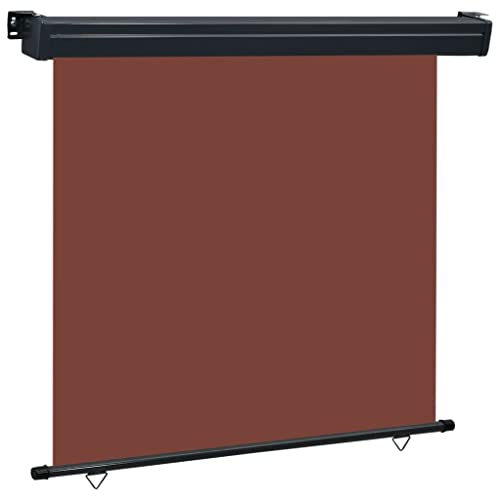vidaXL Balkon Seitenmarkise Senkrechtmarkise Sonnenschutz Sichtschutz Windschutz Markise Außenrollo Balkonrollo Beschattung 160x250cm Braun von vidaXL