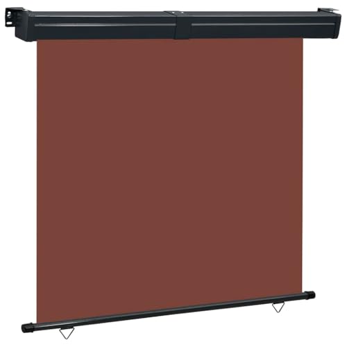 vidaXL Balkon Seitenmarkise Senkrechtmarkise Sonnenschutz Sichtschutz Windschutz Markise Außenrollo Balkonrollo Beschattung 175x250cm Braun von vidaXL