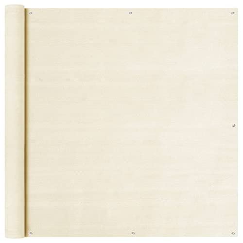 vidaXL Balkon Sichtschutz Bespannung Terrasse Balkonsichtschutz Windschutz Sonnenschutz Balkonbespannung Balkonverkleidung Creme 120x500cm HDPE von vidaXL
