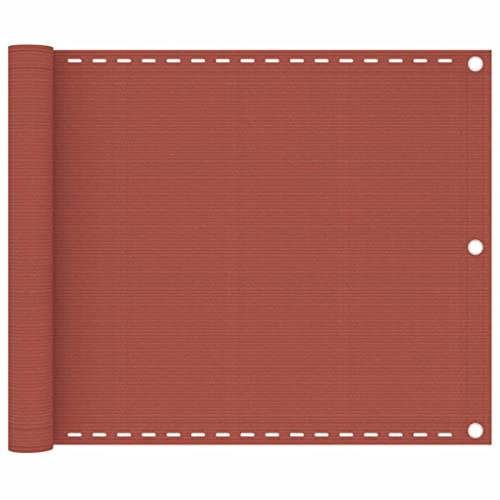 vidaXL Balkon Sichtschutz Bespannung Terrasse Windschutz Sonnenschutz Balkonbespannung Balkonverkleidung Balkonsichtschutz Terracotta-Rot 75x500cm HDPE von vidaXL