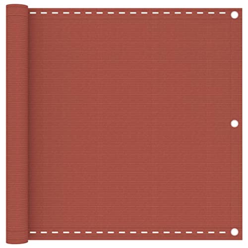 vidaXL Balkon Sichtschutz Bespannung Terrasse Windschutz Sonnenschutz Balkonbespannung Balkonverkleidung Balkonsichtschutz Terracotta-Rot 90x500cm HDPE von vidaXL