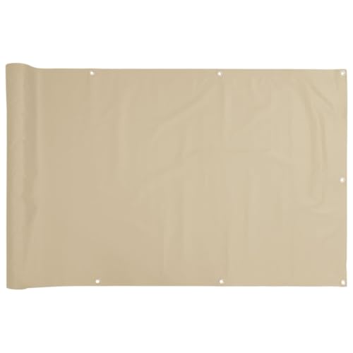 vidaXL Balkon Sichtschutz Bespannung Terrasse Windschutz Sonnenschutz Balkonbespannung Balkonverkleidung Beige 75x500cm Oxford-Gewebe von vidaXL