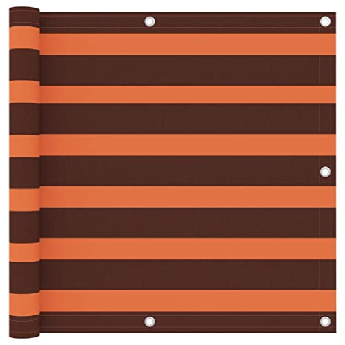 vidaXL Balkon Sichtschutz Bespannung Terrasse Windschutz Sonnenschutz Balkonbespannung Balkonverkleidung Orange Braun 90x400cm Oxford-Gewebe von vidaXL