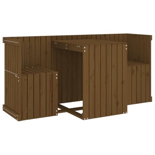 vidaXL Balkonmöbel Set 2-Sitzer, Sitzgruppe mit Latten-Design, Gartenmöbel Lounge Sitzgarnitur, Balkon Bistroset Gartenset, Honigbraun Massivholz Kiefer vidaXL Balkonmöbel Set 2-Sitzer, Sitzgruppe mit Latten-Design, Gartenmöbel Lounge Sitzgarnitur, Balkon Bistroset Gartenset, Honigbraun Massivholz Kiefer von vidaXL