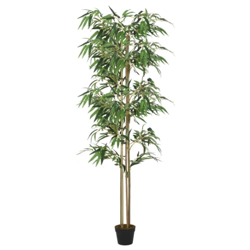 vidaXL Bambusbaum Künstlich, Kunstpflanze mit 1520 Blättern, Kunstbaum Dekobaum für Innen Außen, Künstliche Pflanze Zimmerpflanze, Grün 200 cm von vidaXL