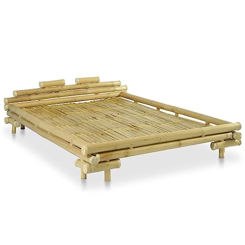 vidaXL Bambusbett 140x200cm Natur Bambus Bett Futonbett Doppelbett Holzbett von vidaXL