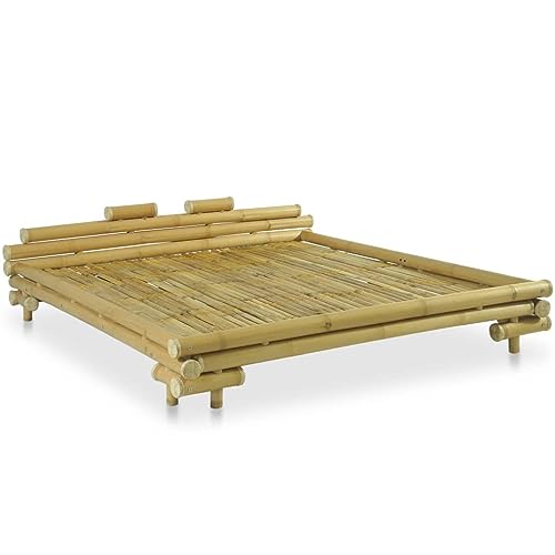 vidaXL Bambusbett 180x200cm Natur Bambus Bett Futonbett Doppelbett Holzbett von vidaXL