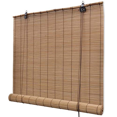 vidaXL Bambusrollo Braun 100x160cm Rollo Bambus Holzrollo Jalousie Faltrollo von vidaXL