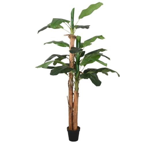 vidaXL Bananenbaum Künstlich, Kunstpflanze mit 9 Blättern, Kunstbaum Dekobaum für Innen Außen, Künstliche Pflanze Zimmerpflanze, Grün 120 cm von vidaXL