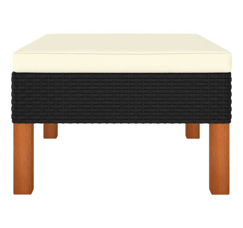 vidaXL Bank, Fußbank Poly Rattan und Eukalyptus Massivholz von vidaXL
