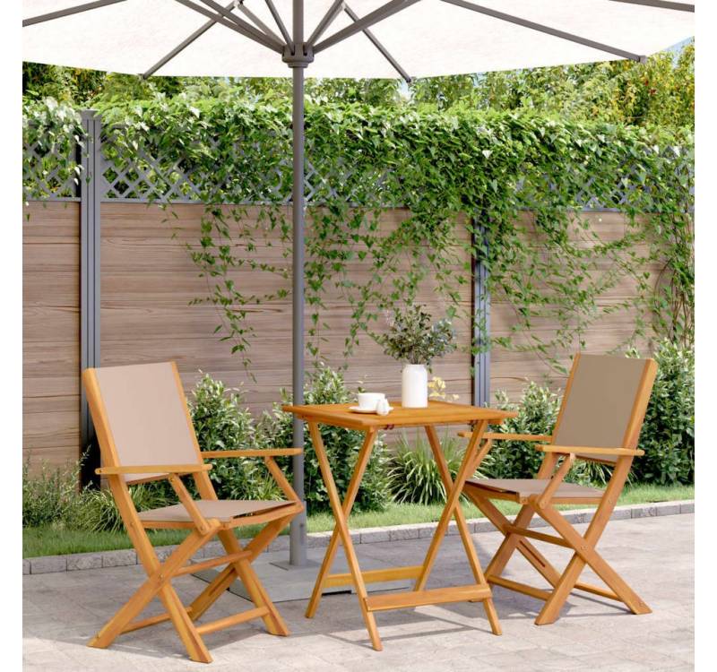 vidaXL Bar-Set, 3-tlg. Bistro-Set Taupe Stoff und Massivholz vidaXL Bar-Set, 3-tlg. Bistro-Set Taupe Stoff und Massivholz von vidaXL