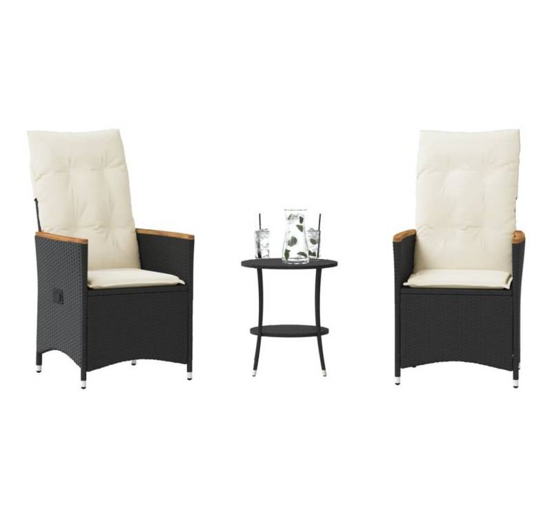 vidaXL Bar-Set, 3-tlg. Bistro-Set mit Kissen Schwarz Poly Rattan vidaXL Bar-Set, 3-tlg. Bistro-Set mit Kissen Schwarz Poly Rattan von vidaXL