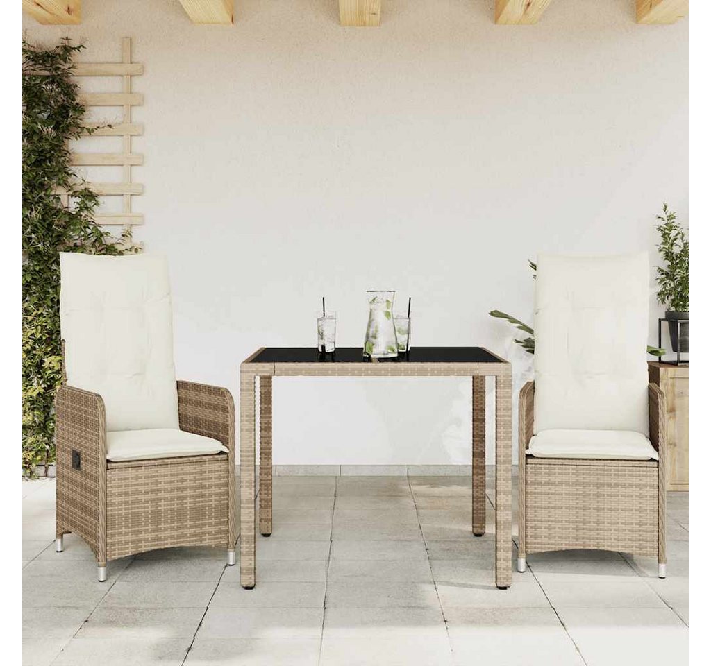 vidaXL Bar-Set, 3-tlg. Garten-Bistro-Set mit Kissen Beige Poly Rattan vidaXL Bar-Set, 3-tlg. Garten-Bistro-Set mit Kissen Beige Poly Rattan von vidaXL