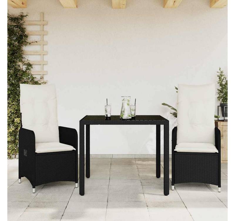 vidaXL Bar-Set, 3-tlg. Garten-Bistro-Set mit Kissen Schwarz Poly Rattan vidaXL Bar-Set, 3-tlg. Garten-Bistro-Set mit Kissen Schwarz Poly Rattan von vidaXL