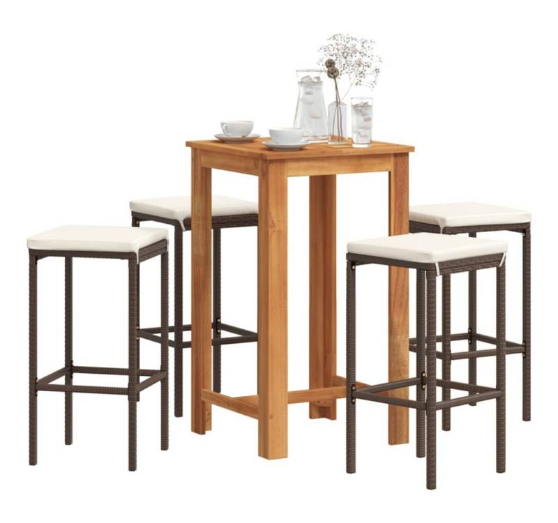 vidaXL Bar-Set, 5-tlg. Gartenbar-Set Braun Massivholz Akazie und Poly Rattan vidaXL Bar-Set, 5-tlg. Gartenbar-Set Braun Massivholz Akazie und Poly Rattan von vidaXL