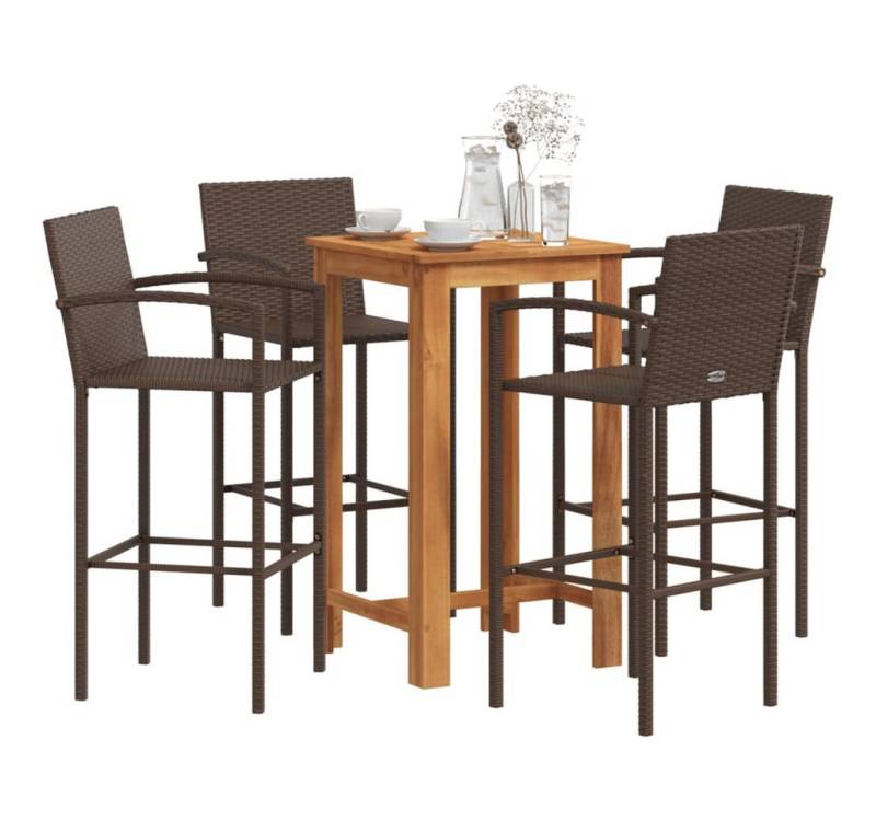 vidaXL Bar-Set, 5-tlg. Gartenbar-Set Braun Massivholz Akazie und Poly Rattan vidaXL Bar-Set, 5-tlg. Gartenbar-Set Braun Massivholz Akazie und Poly Rattan von vidaXL