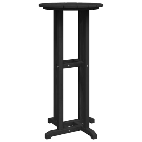 vidaXL Bartisch Schwarz 55 cm Quadrat für draußen | Robustes Metall und Holz, UV-beständig, perfekt für stylisches, modernes Design, Balkon oder Terrassenmöbel, runder Garten, Terrasse, HDPE von vidaXL