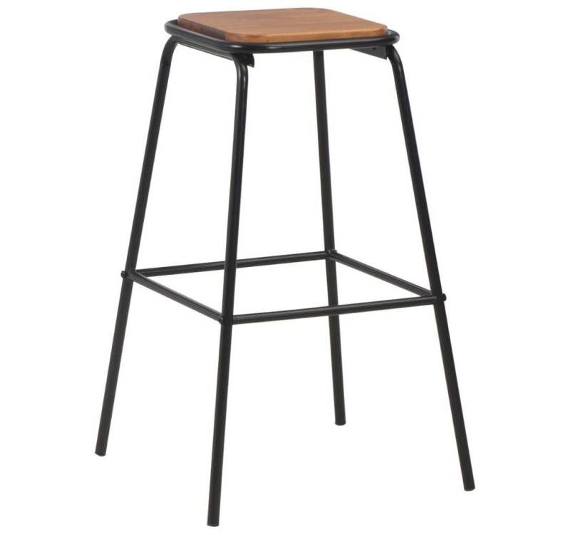 vidaXL Barhocker, Sitzhocker 4 Stk. Schwarz Kiefer Massivholz und Stahl von vidaXL