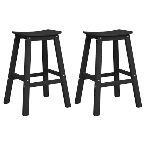 vidaXL Barhocker 2er Set Schwarz HDPE Leichtgewicht Naturholz Outdoor Sitzgelegenheiten Robust Zeitgenössische Gartenstühle Holz Balkon Innenmöbel Optionen vidaXL Barhocker 2er Set Schwarz HDPE Leichtgewicht Naturholz Outdoor Sitzgelegenheiten Robust Zeitgenössische Gartenstühle Holz Balkon Innenmöbel Optionen von vidaXL