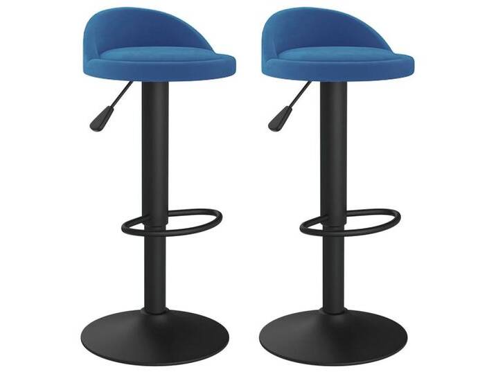 vidaXL Barhocker Barhocker 2 Stk. Blau Samt (2 St), blau, Blau von vidaXL