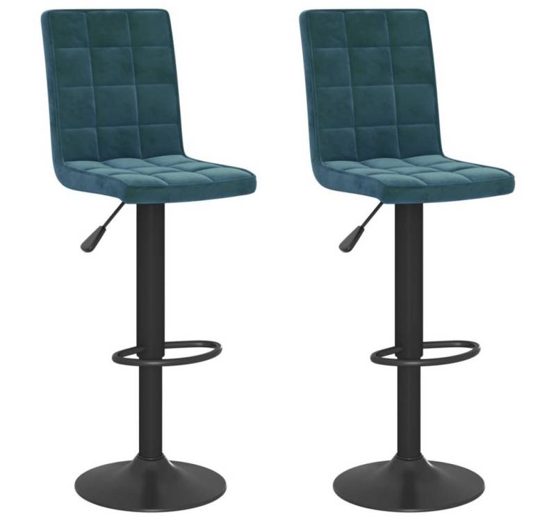 vidaXL Barhocker Barhocker 2 Stk. Blau Samt (2 St) von vidaXL