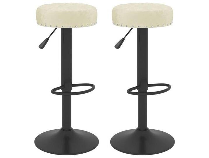 vidaXL Barhocker Barhocker 2 Stk. Creme Samt (2 St), Creme von vidaXL