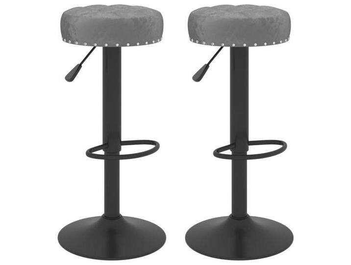 vidaXL Barhocker Barhocker 2 Stk. Dunkelgrau Samt (2 St), grau, Dunkelgrau von vidaXL