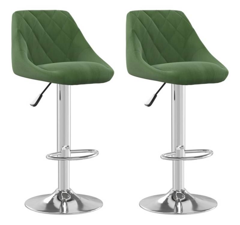 vidaXL Barhocker Barhocker 2 Stk. Dunkelgrün Samt (2 St) von vidaXL