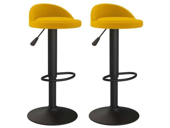 vidaXL Barhocker Barhocker 2 Stk. Gelb Samt (2 St), gelb, Gelb von vidaXL