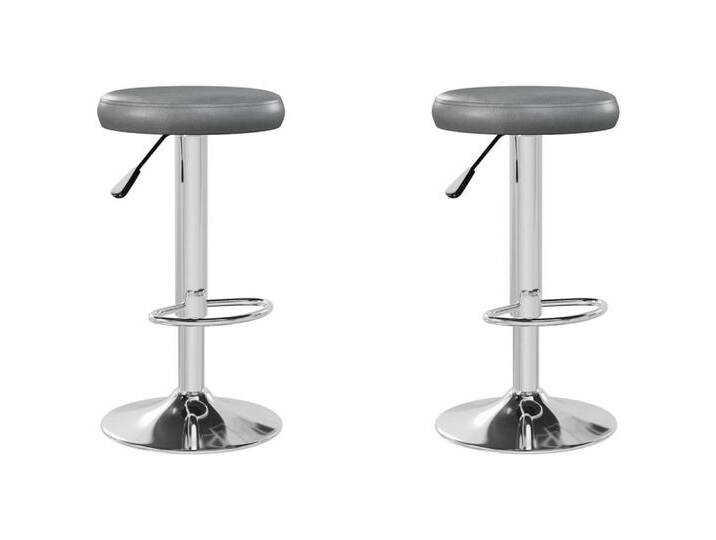 vidaXL Barhocker Barhocker 2 Stk. Grau Kunstleder (2 St), grau, Grau von vidaXL