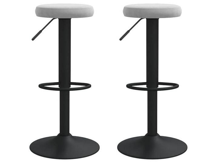 vidaXL Barhocker Barhocker 2 Stk. Hellgrau Samt (2 St), grau, Hellgrau von vidaXL