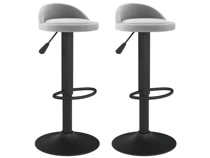 vidaXL Barhocker Barhocker 2 Stk. Hellgrau Samt (2 St), grau, Hellgrau von vidaXL