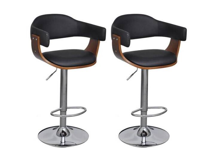 vidaXL Barhocker Barhocker 2 Stk. Kunstleder (2 St), braun schwarz, Schwarz und Dunkelbraun von vidaXL
