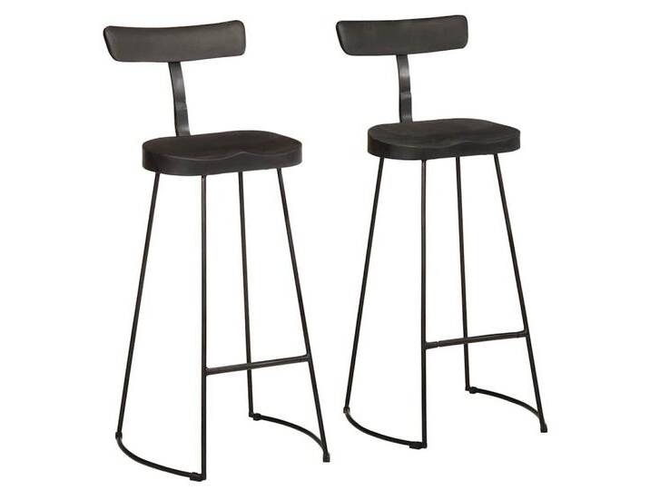 vidaXL Barhocker Barhocker 2 Stk. Schwarz 49x43x103 cm Massivholz (2 St), schwarz von vidaXL