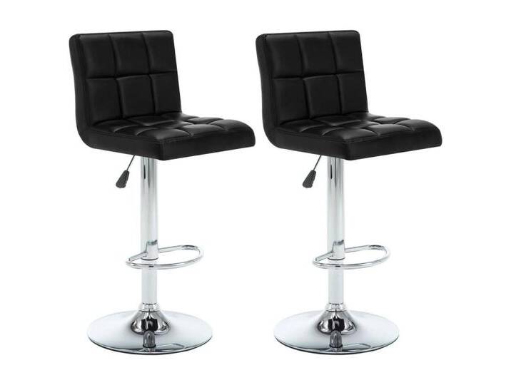 vidaXL Barhocker Barhocker 2 Stk. Schwarz Kunstleder (2 St), schwarz, Schwarz von vidaXL