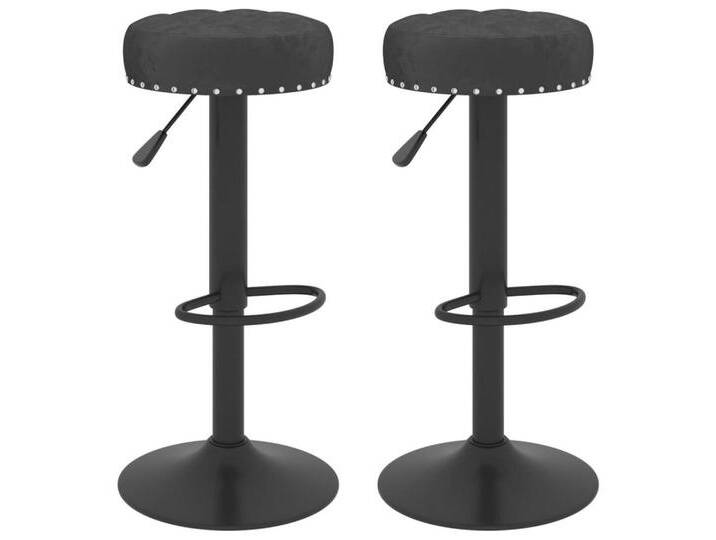 vidaXL Barhocker Barhocker 2 Stk. Schwarz Samt (2 St), schwarz, Schwarz von vidaXL