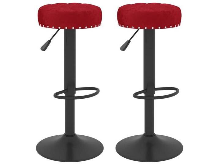 vidaXL Barhocker Barhocker 2 Stk. Weinrot Samt (2 St), rot, Rot von vidaXL
