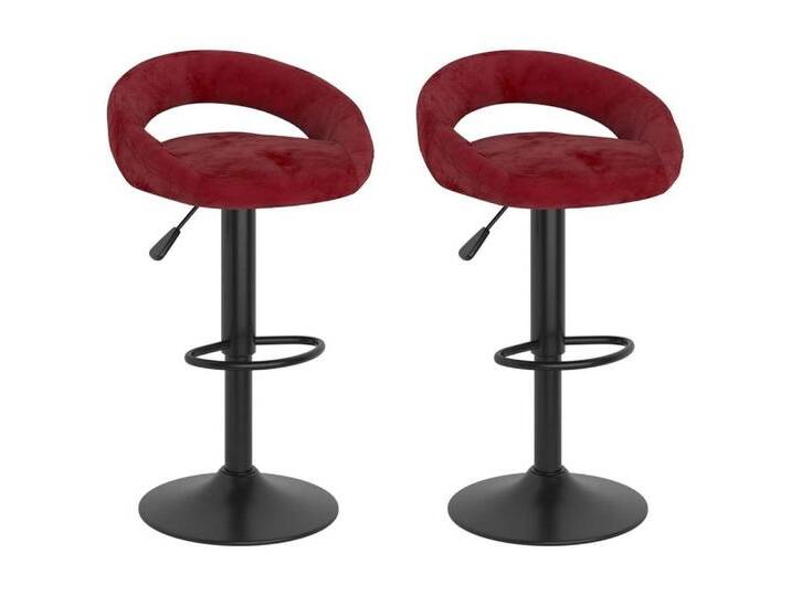 vidaXL Barhocker Barhocker 2 Stk. Weinrot Samt (2 St), rot, Weinrot von vidaXL