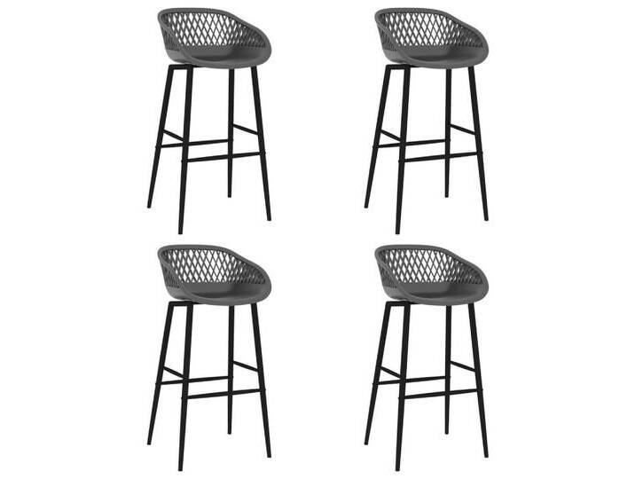 vidaXL Barhocker Barhocker 4 Stk. Grau (4 St), grau schwarz, Grau und schwarz von vidaXL