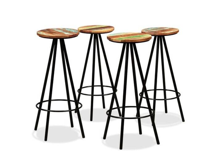 vidaXL Barhocker Barhocker 4 Stk. Massives Altholz (4 St), braun von vidaXL